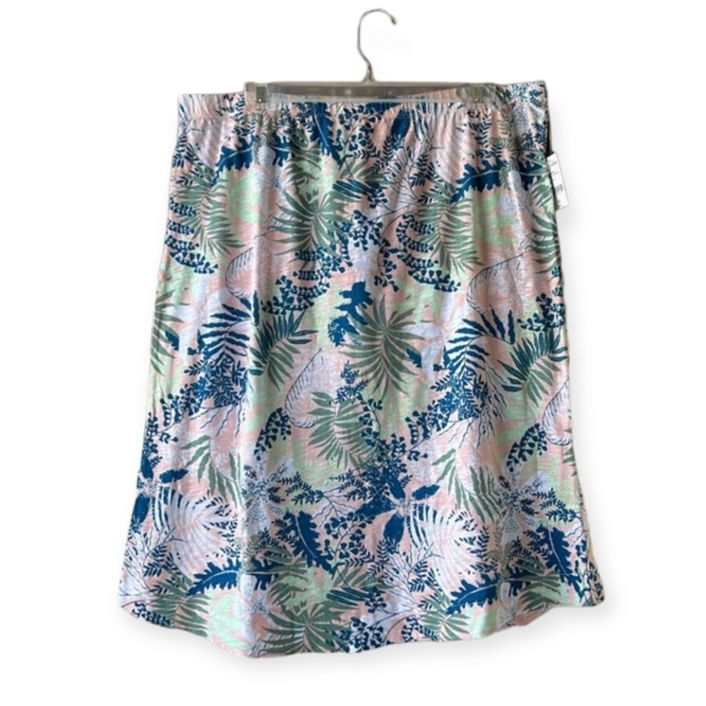 FRESH PRODUCE Multicoloured Floral Print Cotton Midi Skirt Size XXL